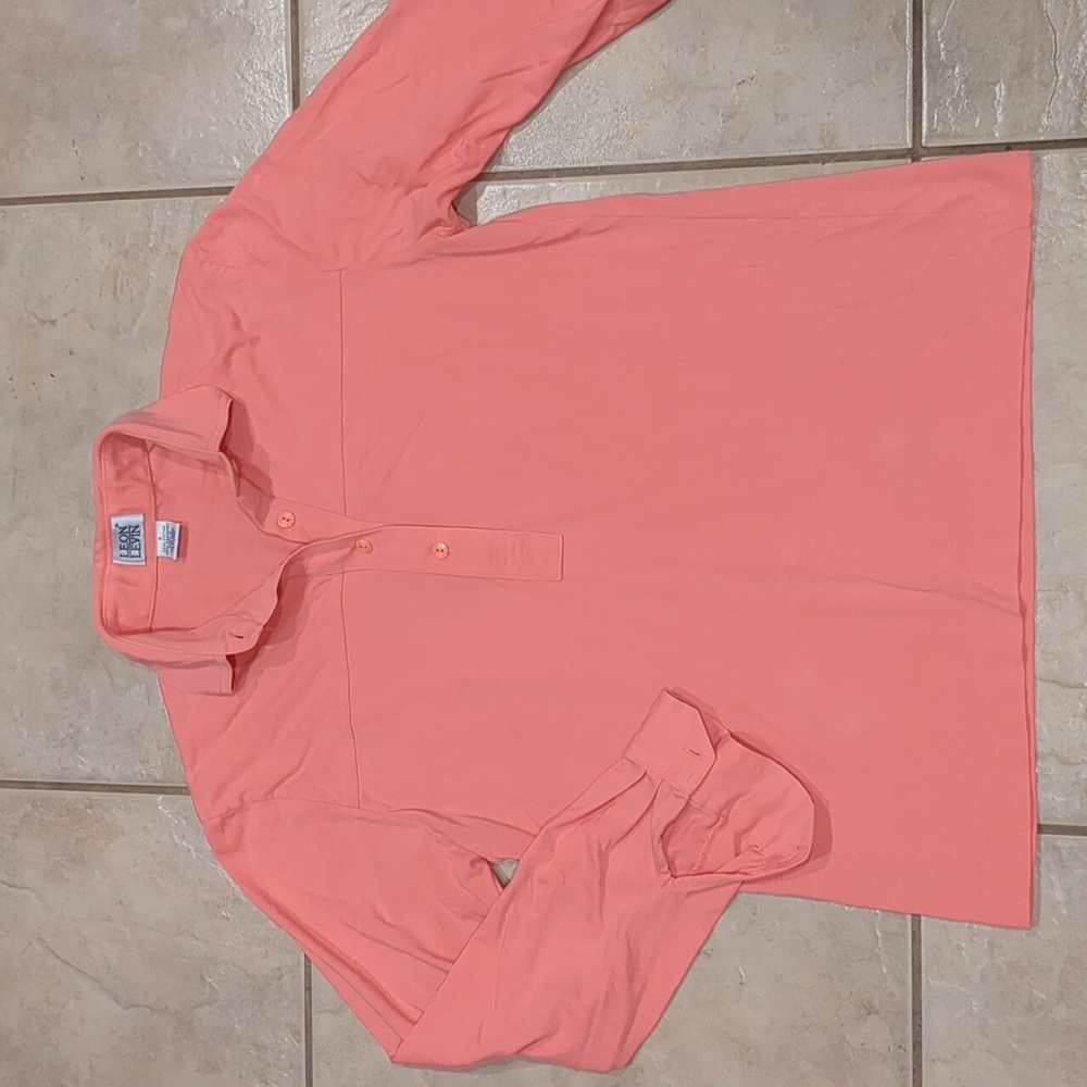 Vintage Leon Levin Pink Women's Polo Shirt Size Small